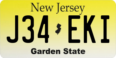 NJ license plate J34EKI