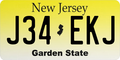 NJ license plate J34EKJ