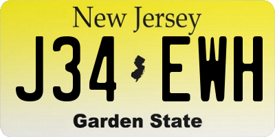 NJ license plate J34EWH