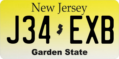NJ license plate J34EXB
