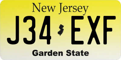 NJ license plate J34EXF