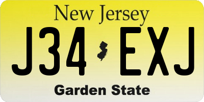 NJ license plate J34EXJ