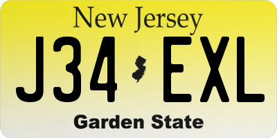 NJ license plate J34EXL
