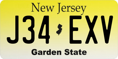 NJ license plate J34EXV