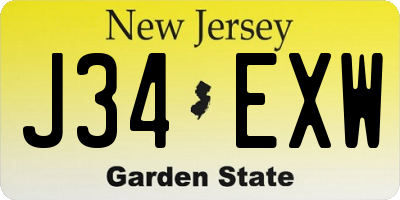 NJ license plate J34EXW