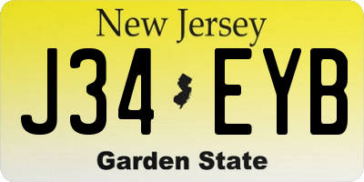 NJ license plate J34EYB
