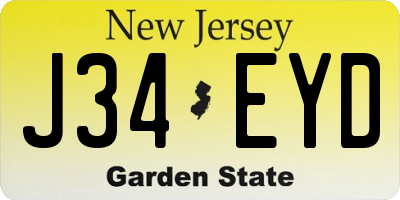 NJ license plate J34EYD