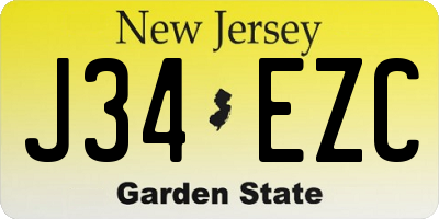 NJ license plate J34EZC