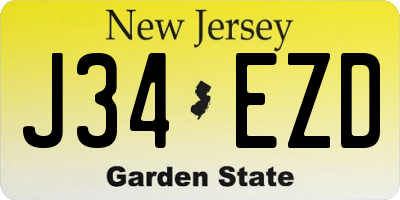 NJ license plate J34EZD