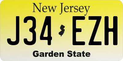 NJ license plate J34EZH