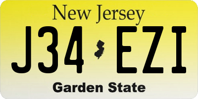 NJ license plate J34EZI