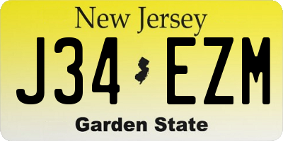 NJ license plate J34EZM