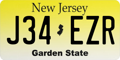 NJ license plate J34EZR