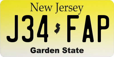 NJ license plate J34FAP