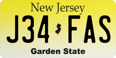 NJ license plate J34FAS