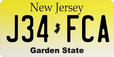 NJ license plate J34FCA