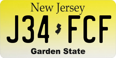 NJ license plate J34FCF