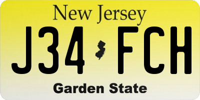 NJ license plate J34FCH