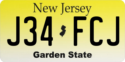 NJ license plate J34FCJ