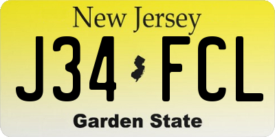 NJ license plate J34FCL