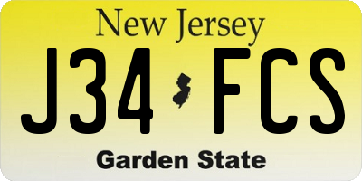 NJ license plate J34FCS