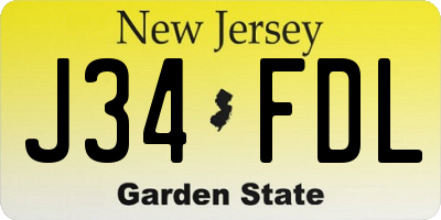 NJ license plate J34FDL