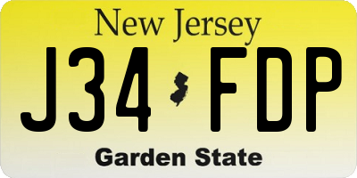 NJ license plate J34FDP