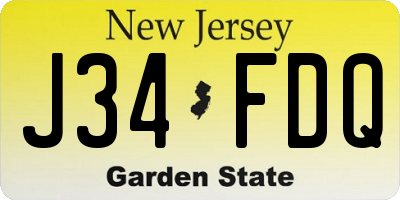 NJ license plate J34FDQ