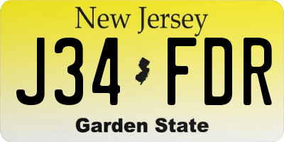 NJ license plate J34FDR