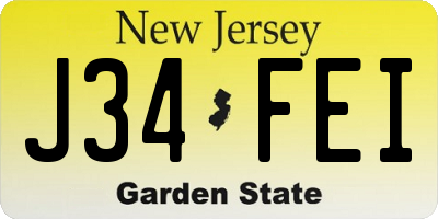 NJ license plate J34FEI