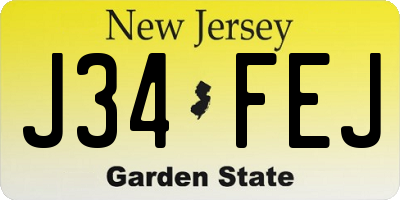 NJ license plate J34FEJ