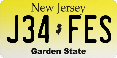 NJ license plate J34FES