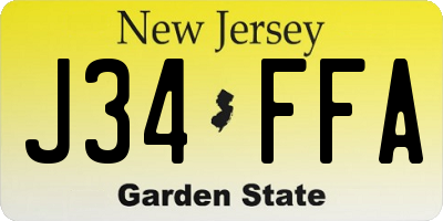 NJ license plate J34FFA