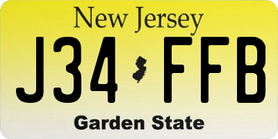 NJ license plate J34FFB