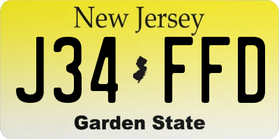 NJ license plate J34FFD