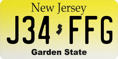 NJ license plate J34FFG