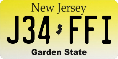 NJ license plate J34FFI