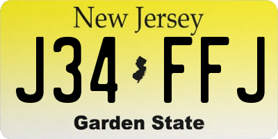 NJ license plate J34FFJ