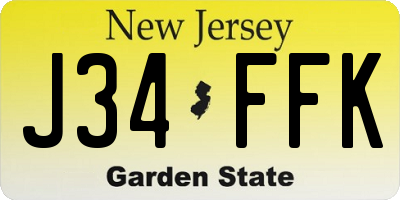 NJ license plate J34FFK