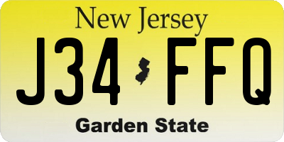 NJ license plate J34FFQ