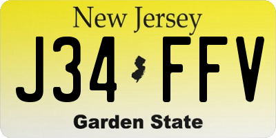 NJ license plate J34FFV