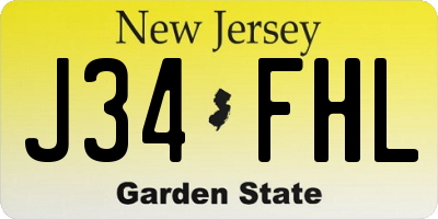 NJ license plate J34FHL