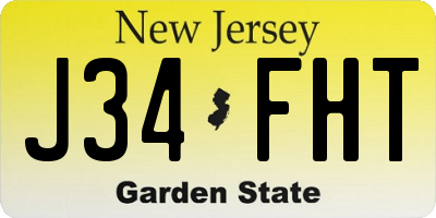 NJ license plate J34FHT