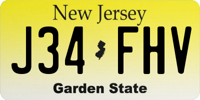 NJ license plate J34FHV