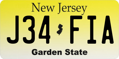 NJ license plate J34FIA