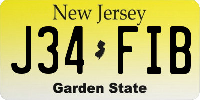 NJ license plate J34FIB