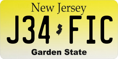 NJ license plate J34FIC