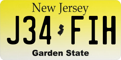 NJ license plate J34FIH