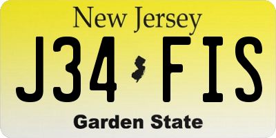 NJ license plate J34FIS