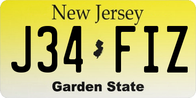 NJ license plate J34FIZ